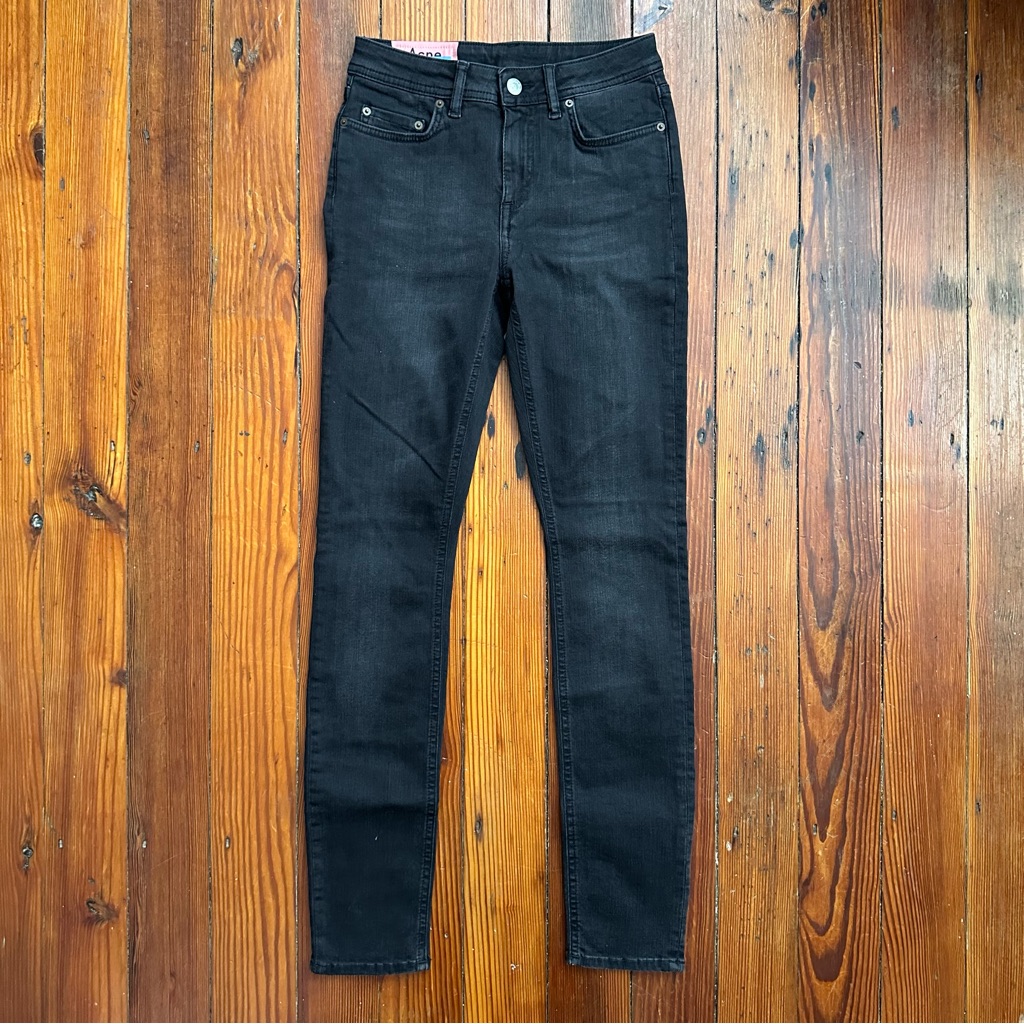 Nwot Acne Studios Climb Skinny Fit Jeans In Used Black